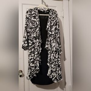 Jessica London Black Dress and Black and White Light Weight Jacket 16W